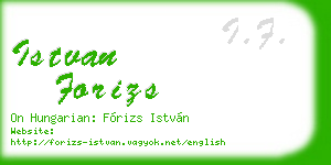 istvan forizs business card